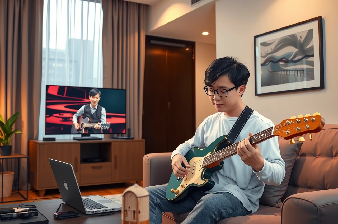 Online guitar lesson with Guitar Groove instructor