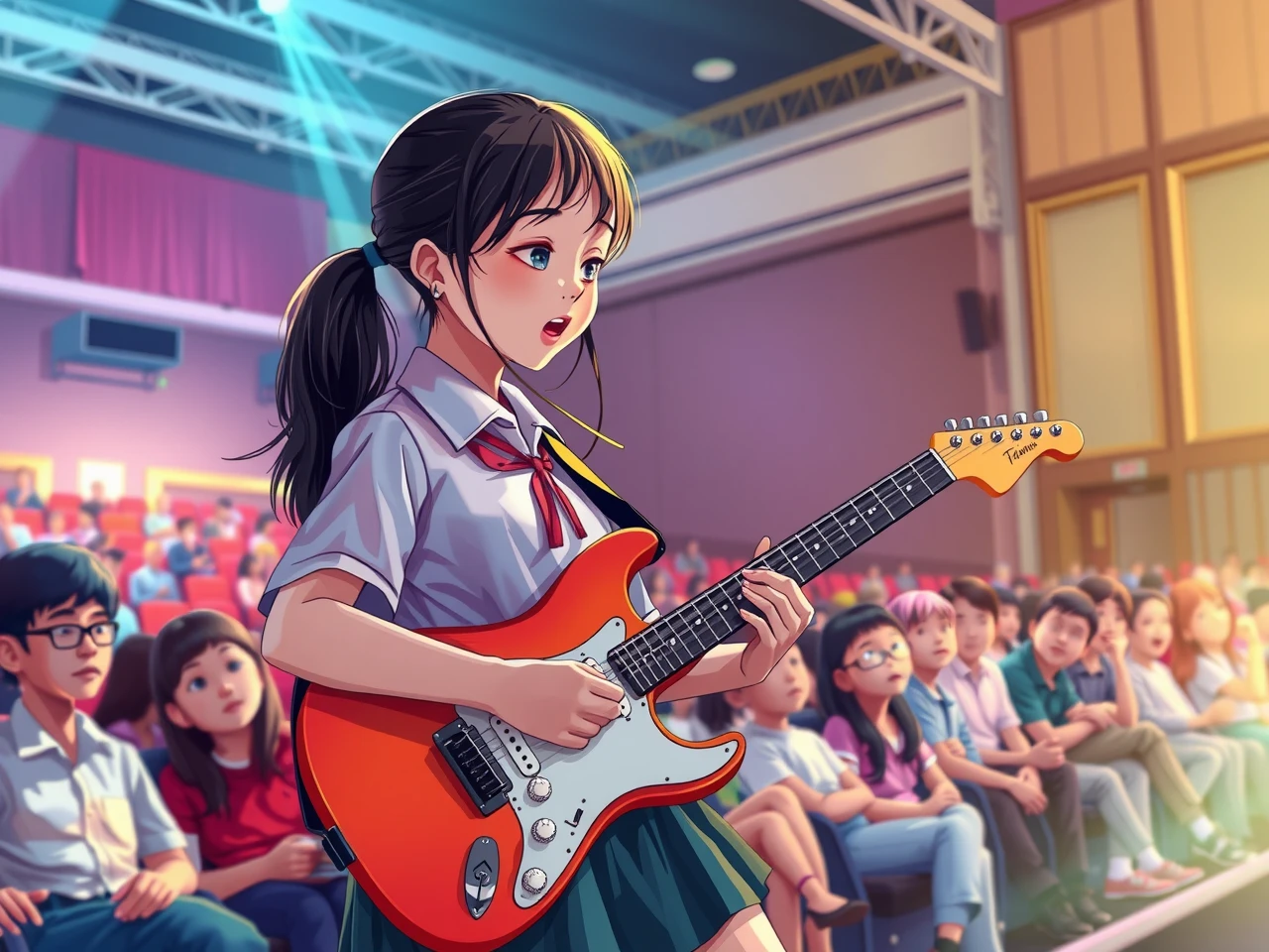 Sophia Zhang performing at school talent show