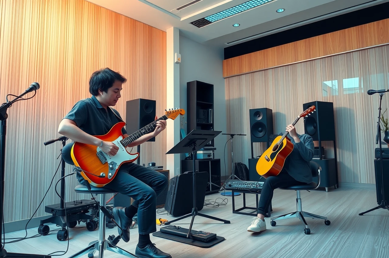 In-person guitar lesson at Guitar Groove studio